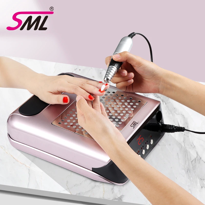 

SML 2 in 1 Manicure Tools Dust Collector 35000 RPM Vacuum Cleaner Professional Nail Drill Machine for Gel Nail Polish