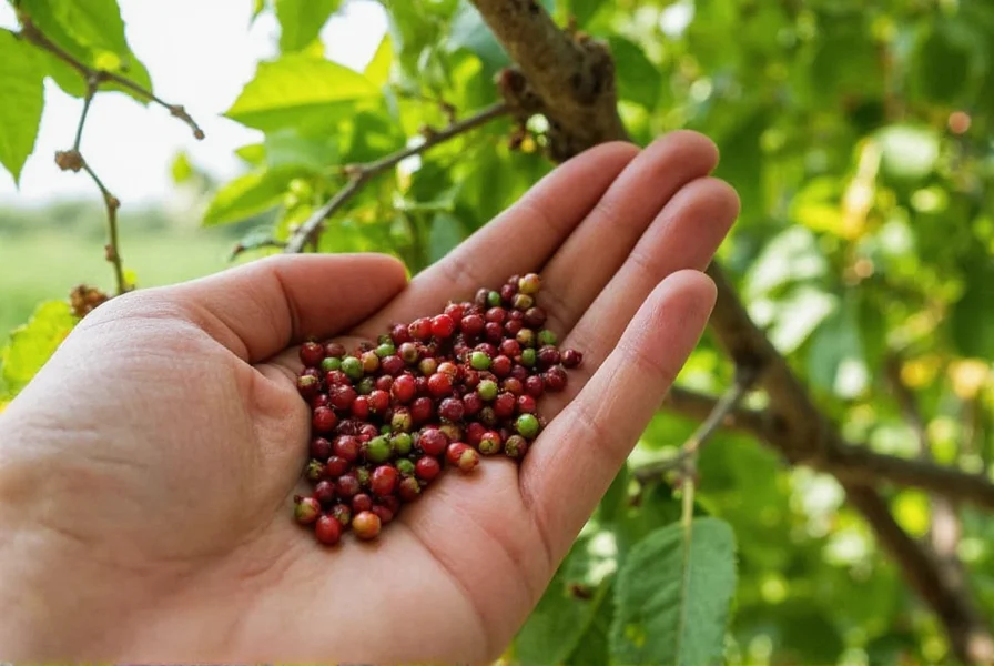 Various types of peppercorns: black, white, green, and red