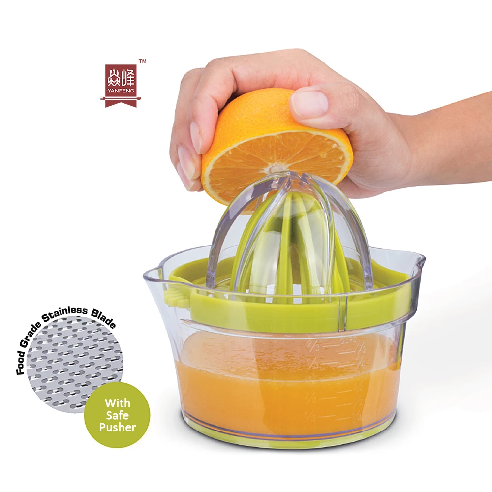 

Hot Selling Vegetable & Fruits Tools Portable 4 in 1 Manual Juicer Lemon Squeezer with Container, All the pantone color