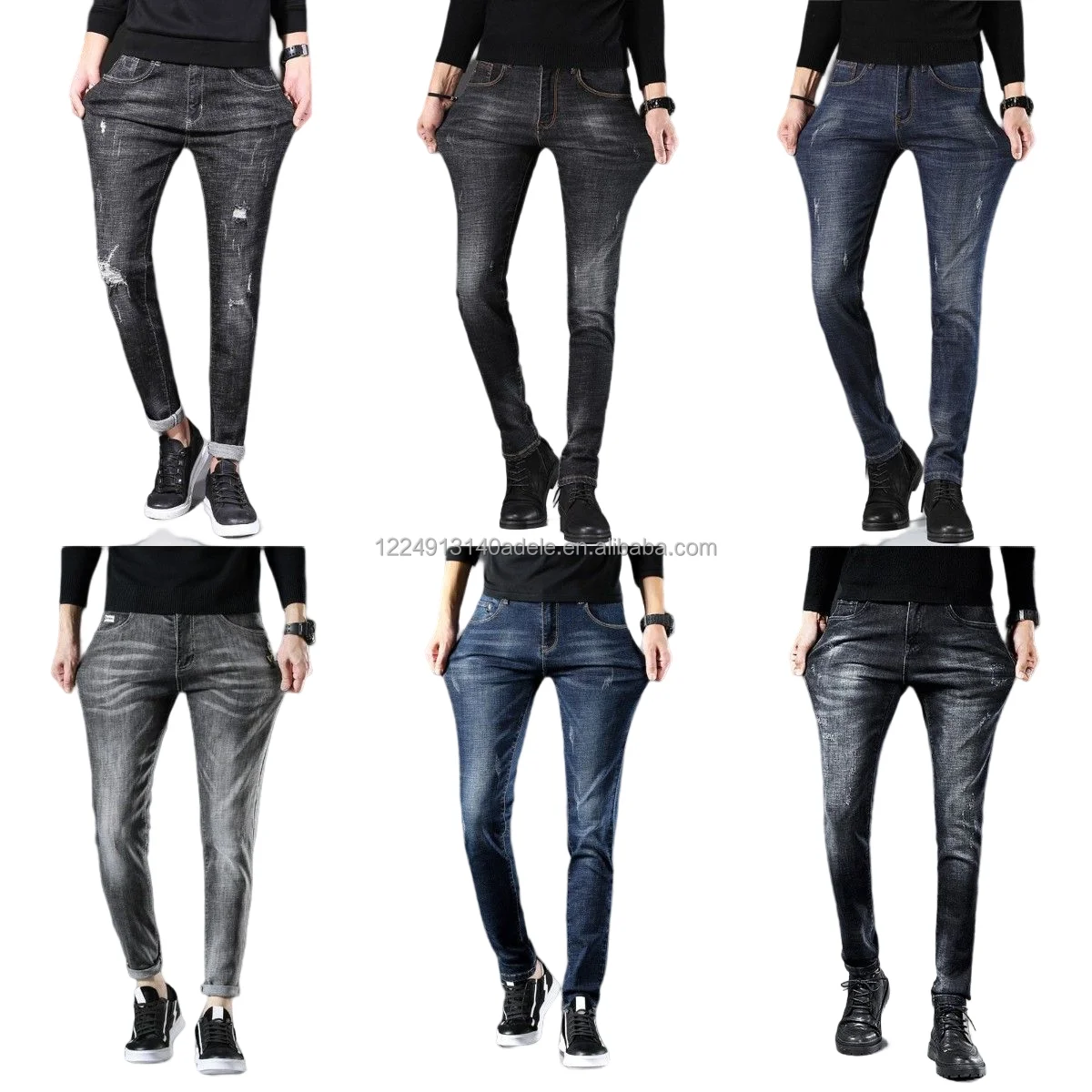 

China Factory Wholesale high quality popular men's pants Stretch tight men's jeans