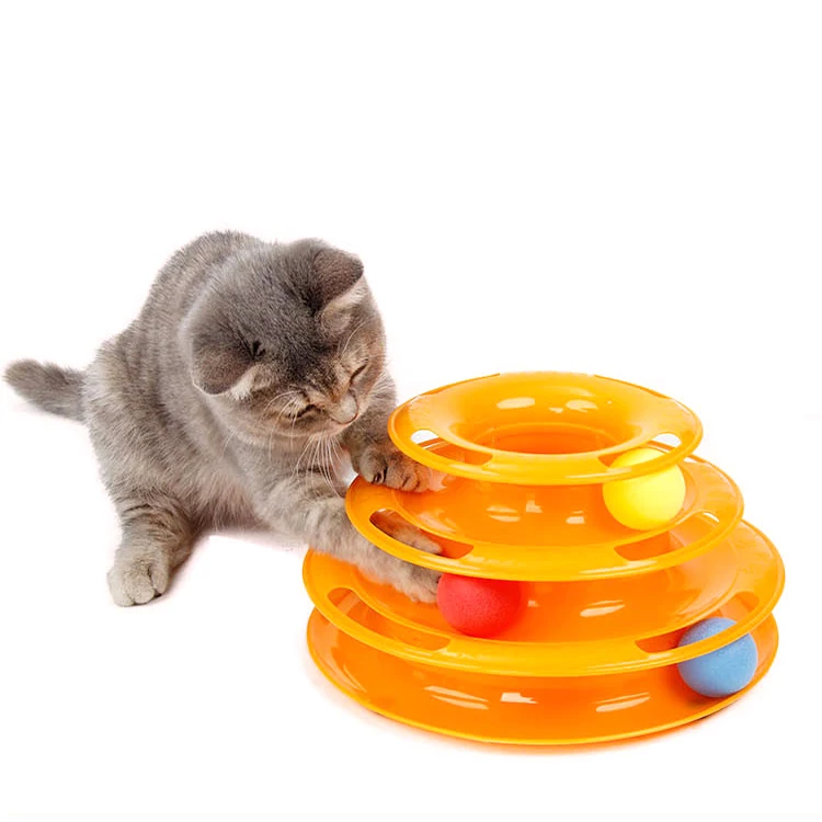 

Made4Pets RTS 3-Level Tower Ball Roller Cat Play Tower, As picture