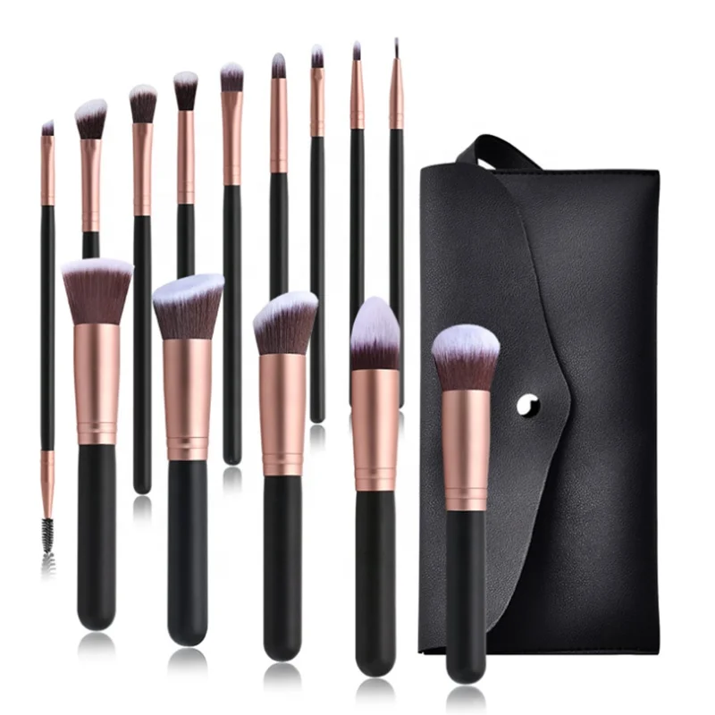 

14pcs brush make set up Black Luxury Makeup Brush Set Kit