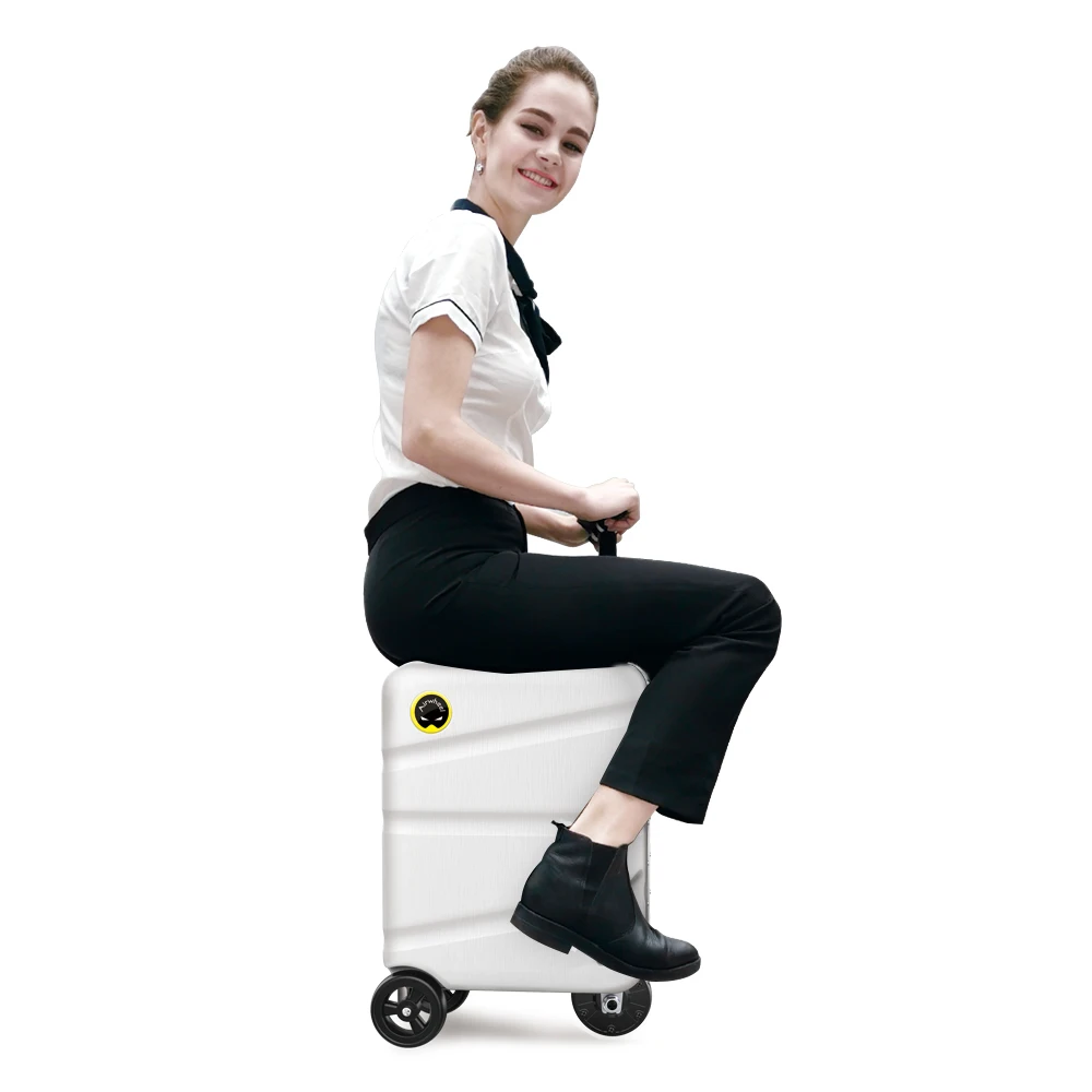 

Airwheel fashion design electric ride suitcase with TSA lock, White/silver/black/red