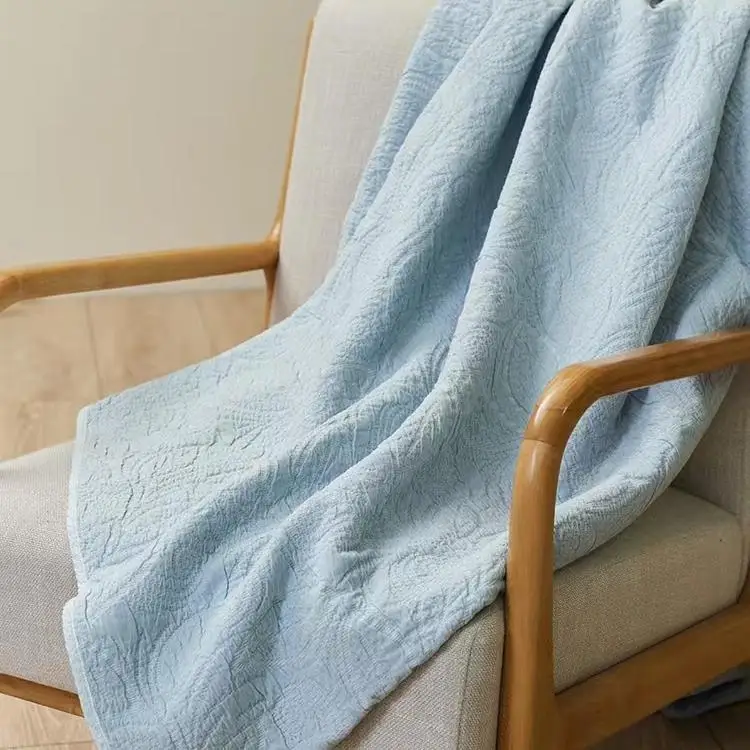 Eastern Leaf Style Luxury 100% Cotton Summer Blanket Super Soft for Bedding Sofa Decorative Travel Throws Product