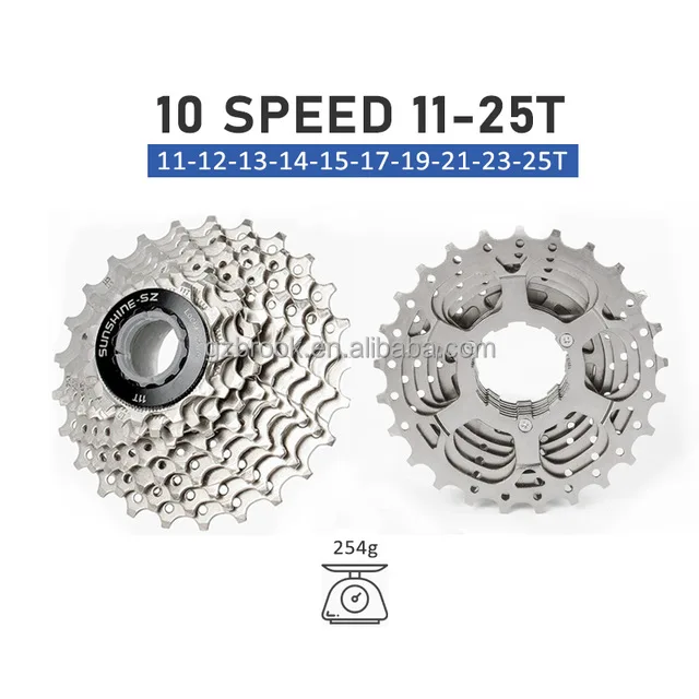 

SUNSHINE 10 Speed Freewheel MTB Mountain Bike Cassette Flywheel For Shimano Silver Bicycle Flywheel Cycling Parts, Sliver/silver-black/gold-black