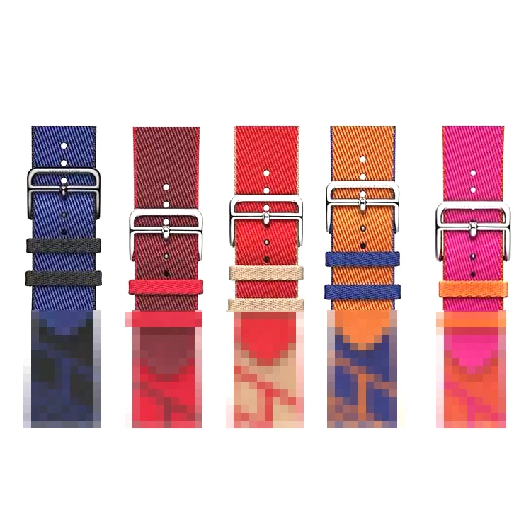 

New Fashion Arrival Watch Replacement Bands fabric Cloth Design Nylon Luxury Herms Watch Strap For Apple iWatch Watch Strap