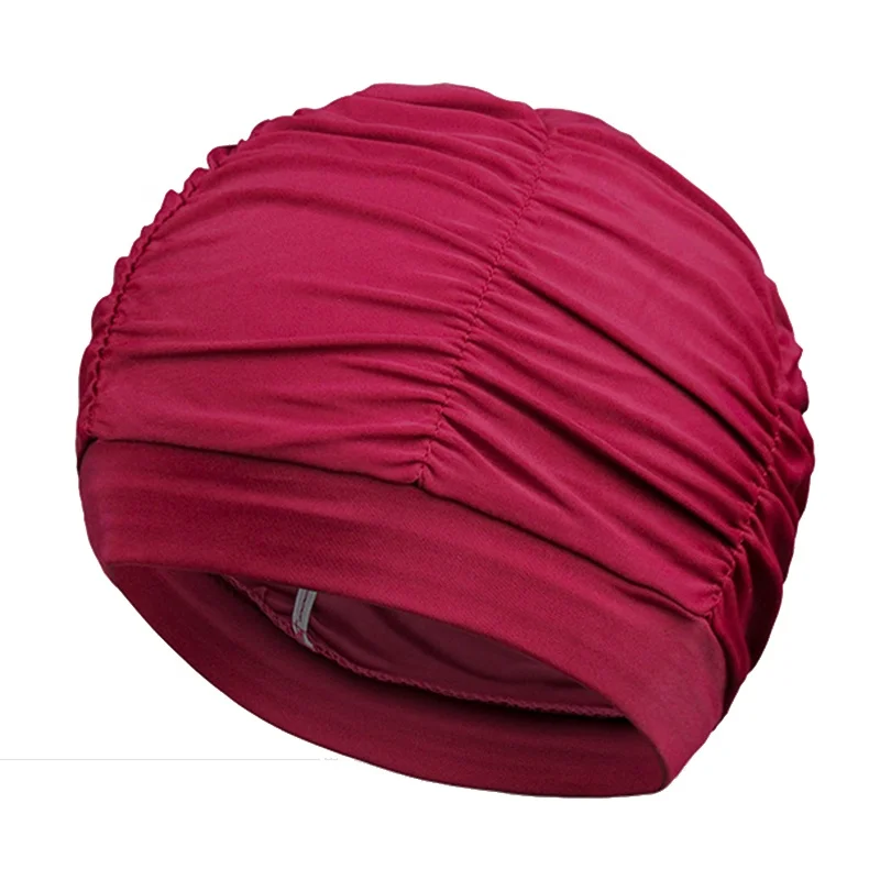 

New Women Swimming Cap Girl Long Hair Bathing Swimming Caps Hat Stretch Drape Swim Pool Seaside Water Sport Elastic Nylon Turban, Optional