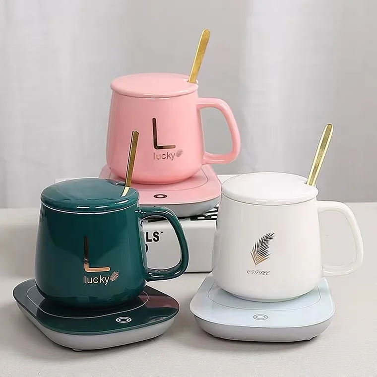 

Wholesale Coffee Cup Heater Electric Cup Warmer Smart Heated Coffee Mug Electric Mug Warmer Coaster For Home Office, Green/white/red/pink/custom