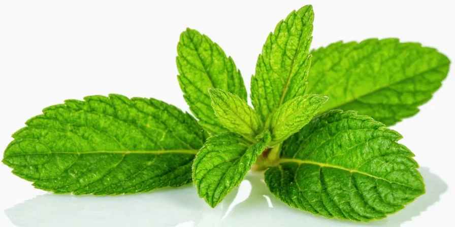 Close-up of mint leaf used as a garnish in a cocktail glass