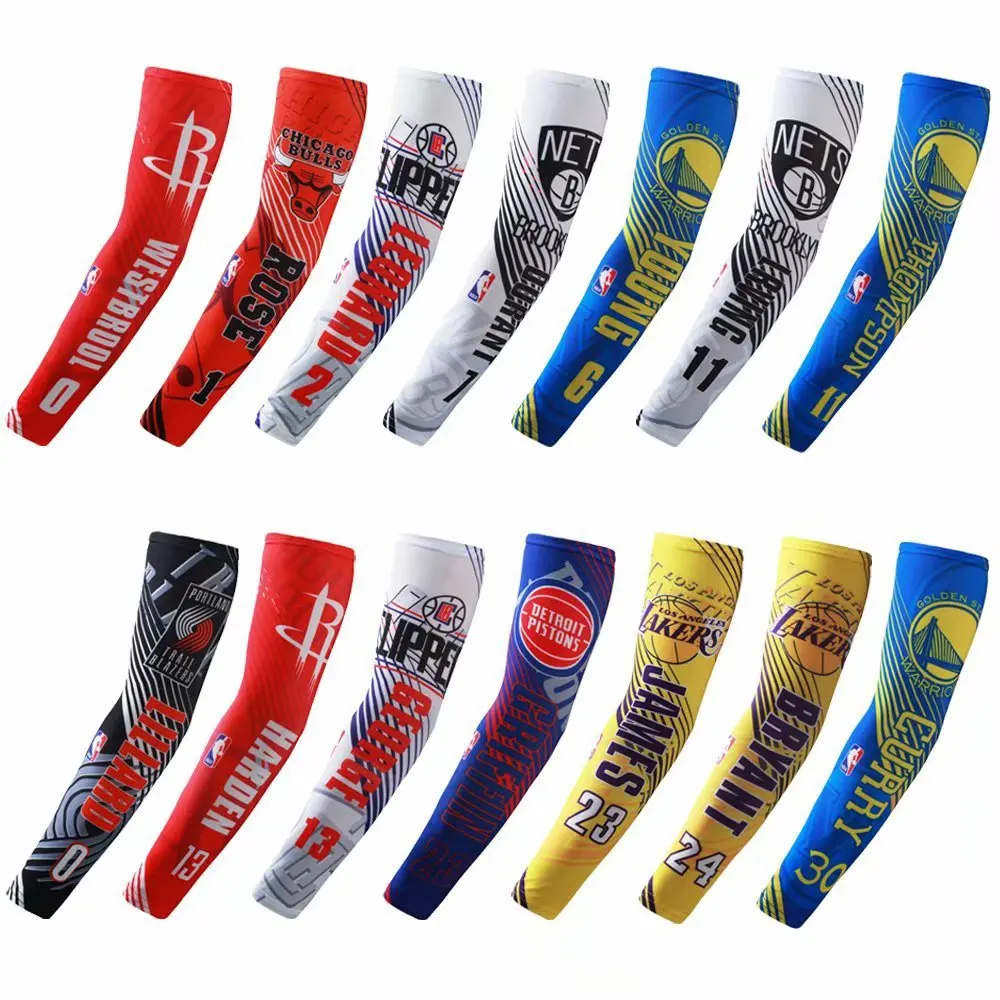 

Printed Arm Sleeves Cycling Wear Ice Silk Fabric Sleeves Custom Printing Seamless Cool slimming elbow arm Sleeves