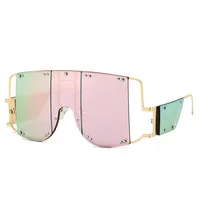 

2020 Oversized Square Big Frame New Steampunk Design Sunglasses