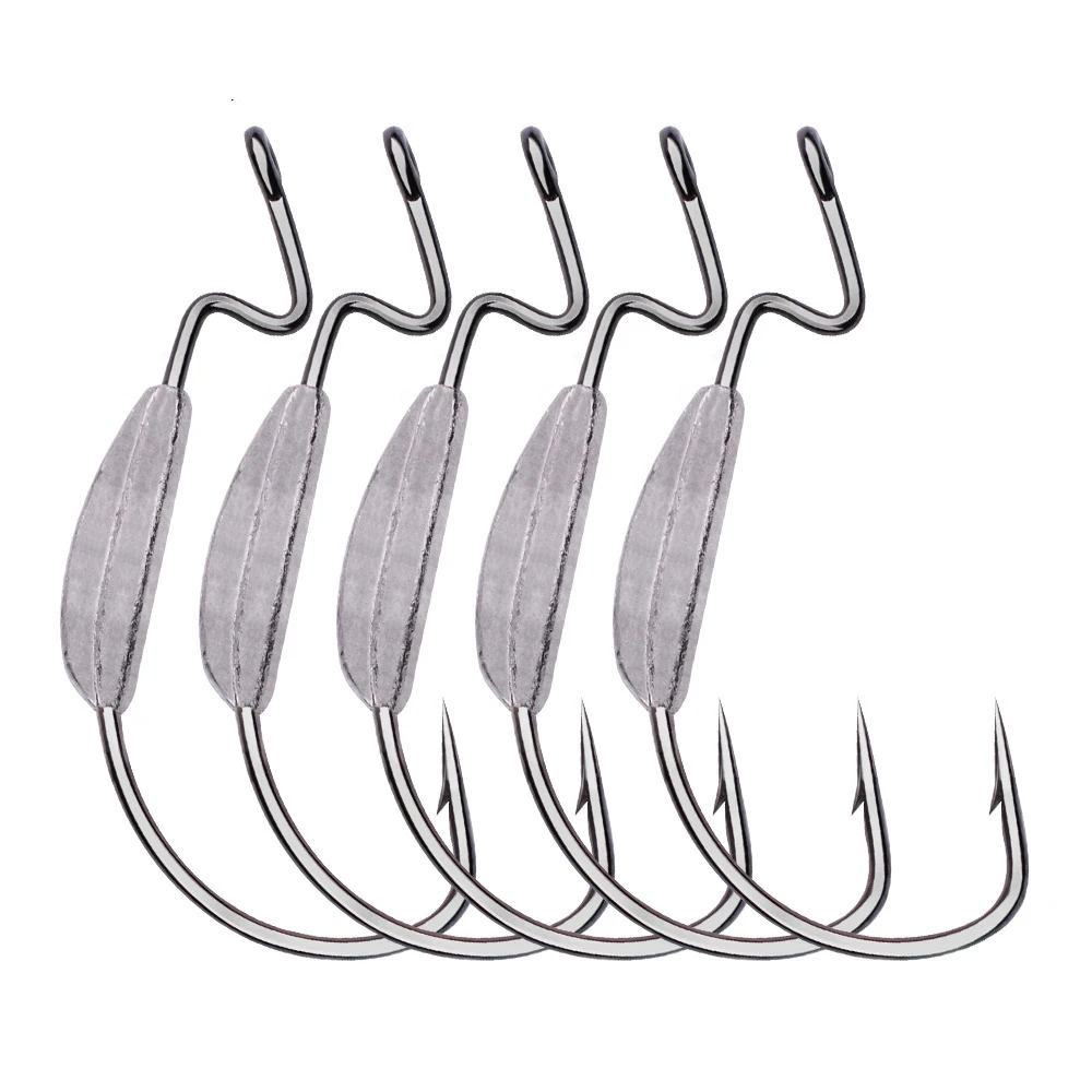 

1/0# 2/0# 3/0# 4/0# 5pcs/bag Offset Crank Hook Lead Weight High carbon steel Fishing Hooks Soft Baits Soft Worm fish Hook