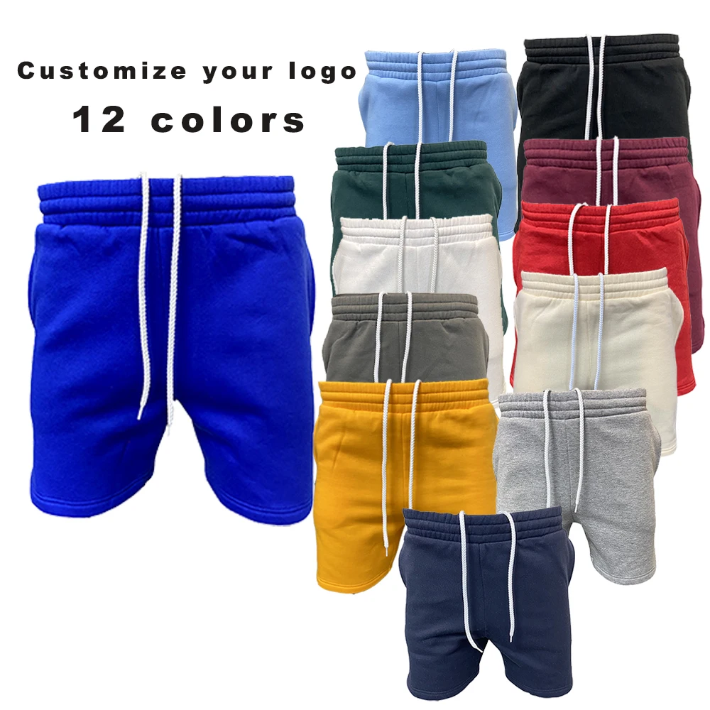 

Wholesale custom activewear men shorts 100% cotton shorts mens white french terry tech fleece shorts for men/, 12 colors
