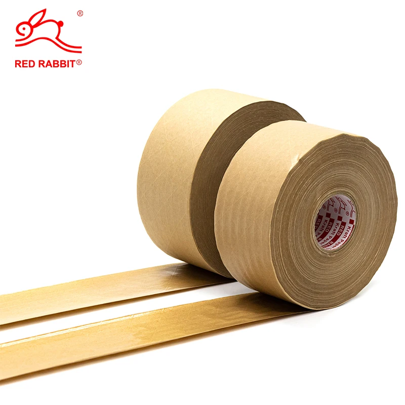 Custom High Viscosity Self-adhesive Water Activated Reinforced Kraft Paper Gummed Tape Jumbo Roll