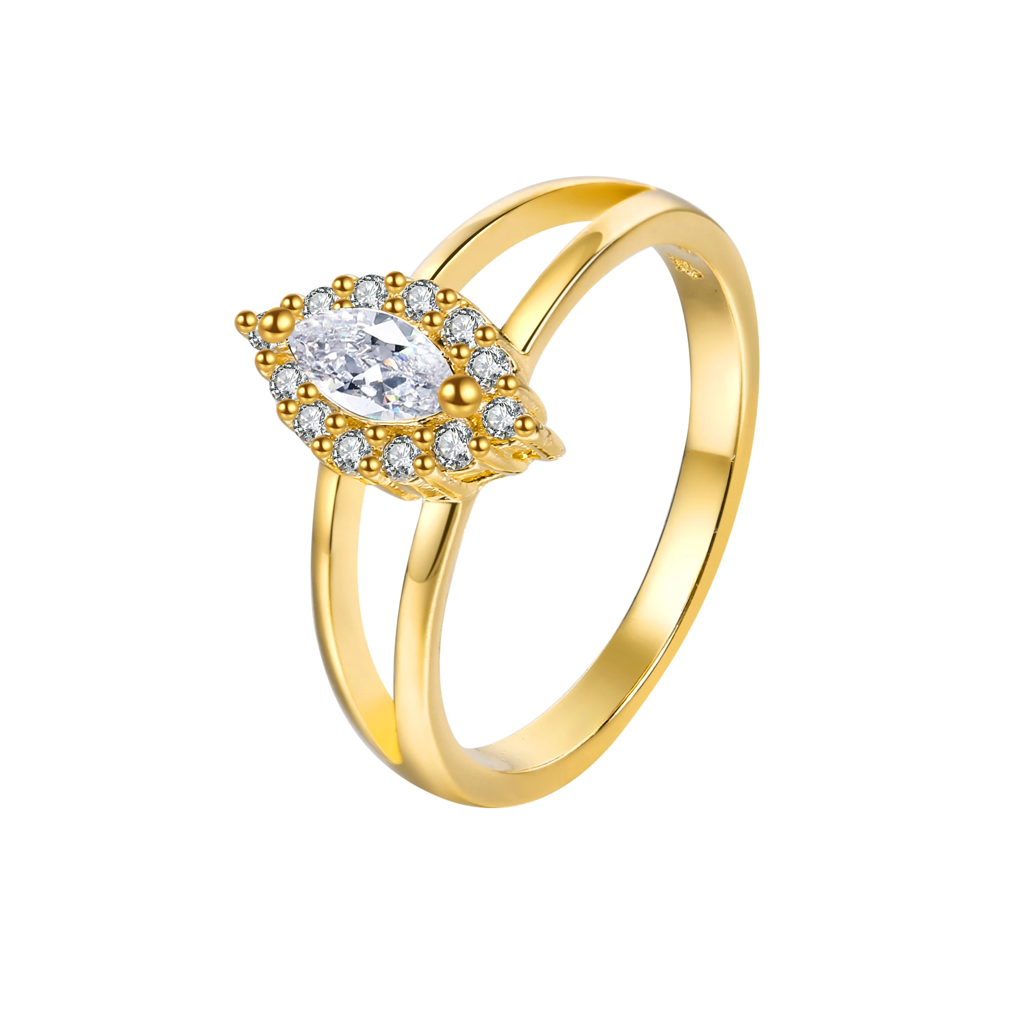 

2021 Women rings fashion CZ zircon wedding ring gold plating jewelry, Golden