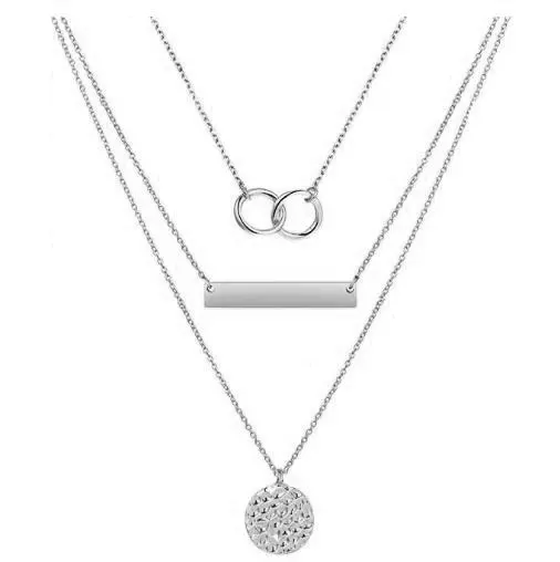 

Exquisite Silver Plated Layered Necklace Moon Coin Disc Necklace for Women