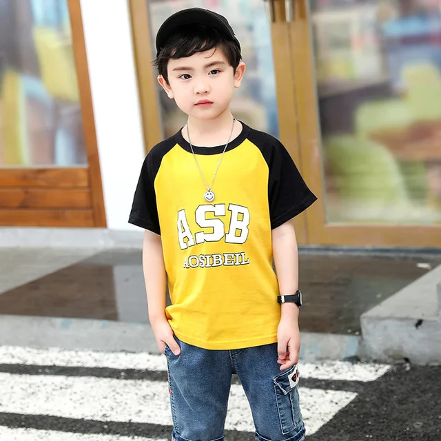 

Wholesale children T-shirt 2021 summer new fashion 100% cotton boy T-shirt casual cartoon t-shirt, You can choose color
