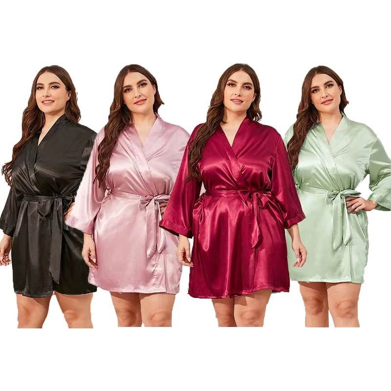 

Quality Women pure Plus Size Silk Satin Robes