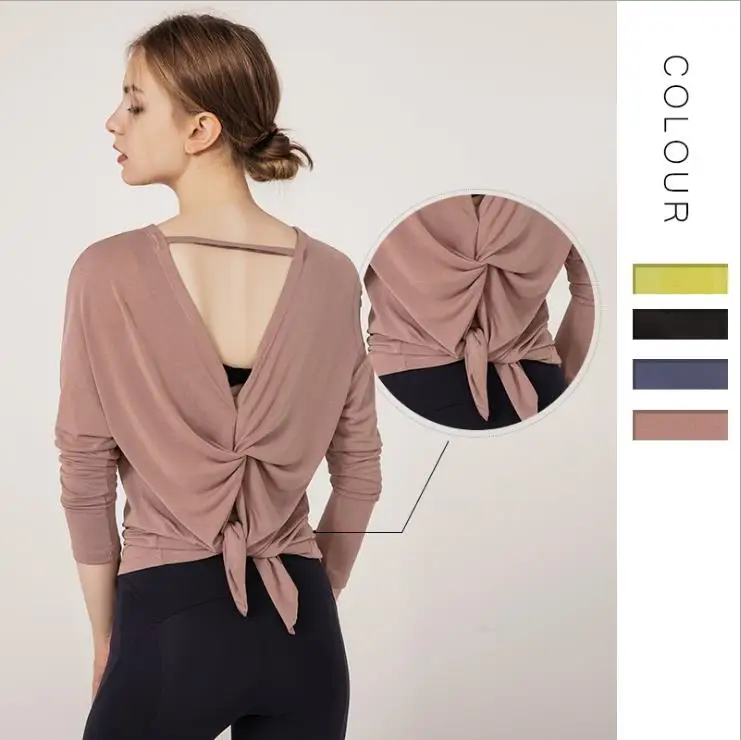 

Women Long Sleeve Loose Blouses Solid Color Quick-DRY Yoga T shirt Fitness Gym Workout Sport Wear Running Jogging Yoga Tops, 4 colors