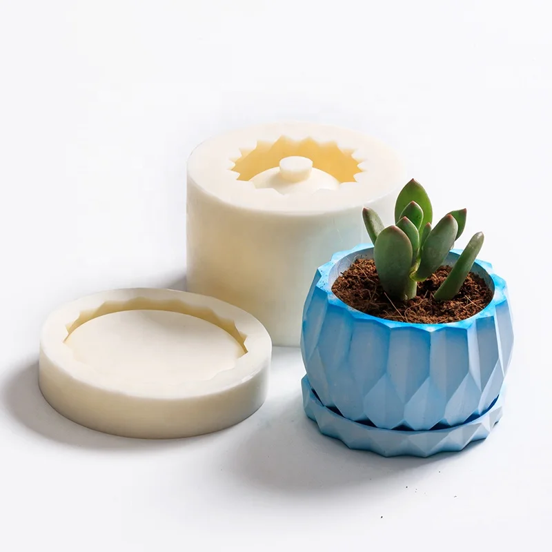 

Handmade Tool 3D Large Polygonal Cement Silicone Succulent Plants Mold