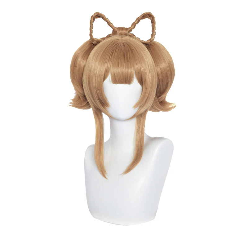 

Chestnut Brown Synthetic Hair Anime Comic Exhibition Cosplay Halloween Hair COS Ombre Wigs Cool Male Hair Double Ponytail, Pic showed