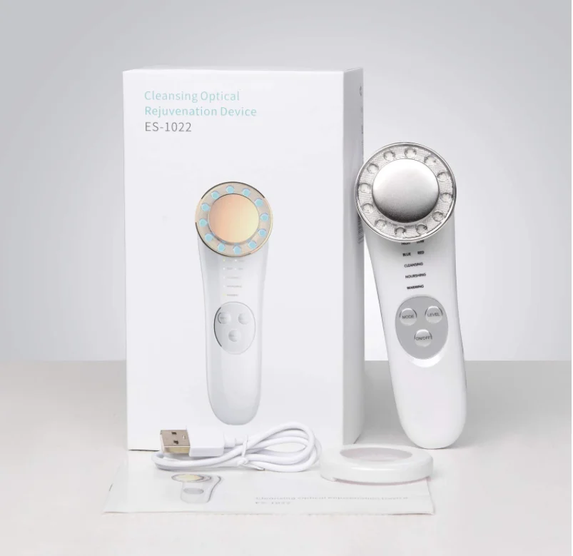 

Home 7-in-1 Uitrasonic Beauty Instrument LED Photon Face Lifting Tighten Wrinkle Removal Face Anti-age Electric Massager