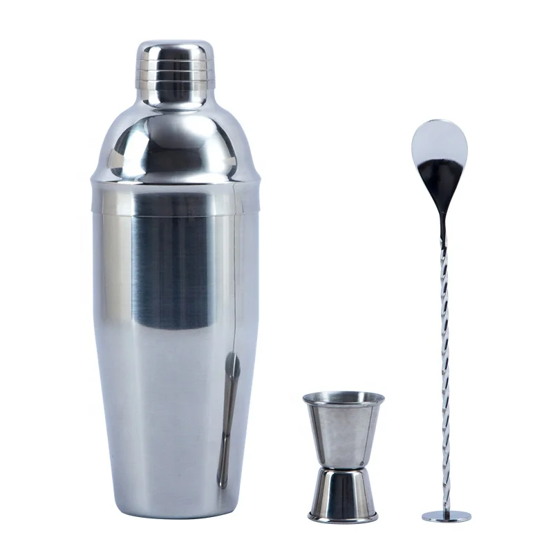 

3pcs Professional Stainless Steel Bar Tool 24 Oz Cocktail Shaker Set for Bartender, Silver