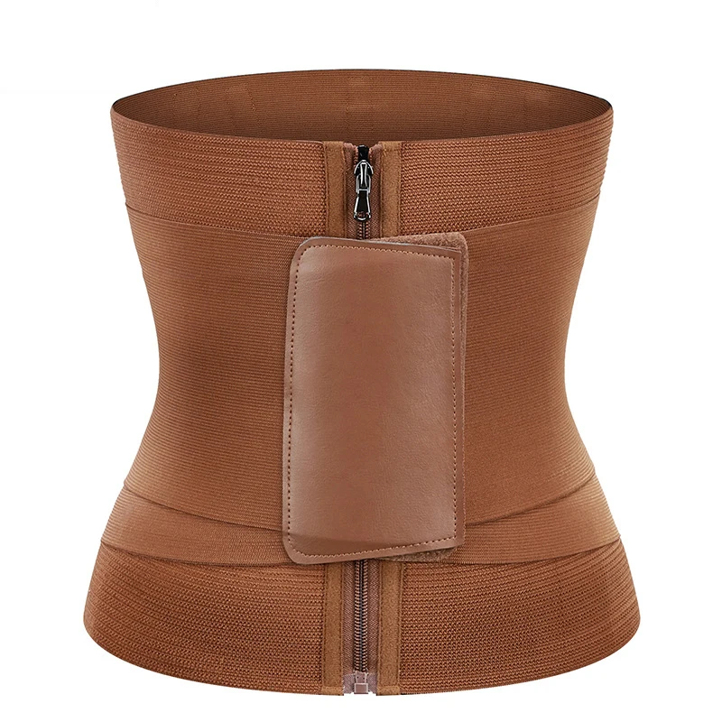 

Wholesale Custom Brown Belly Support Trimmer Belt Slimming Women Gym Waist Trainer