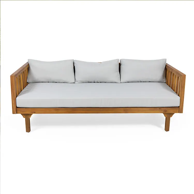 

Outdoor 3 Seater Teak Acacia Wood Daybed Sofa Cough Furniture Patio Fancy Sofa Bed Modern