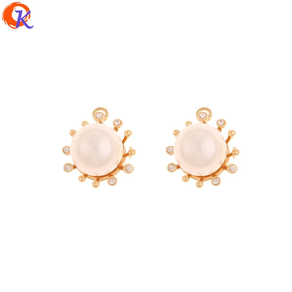 

Jewelry Accessories Cordial Design 20Pcs 14*17MM Jewelry Accessories Earring Making Genuine Gold Plating Imitation Pearl Hand M