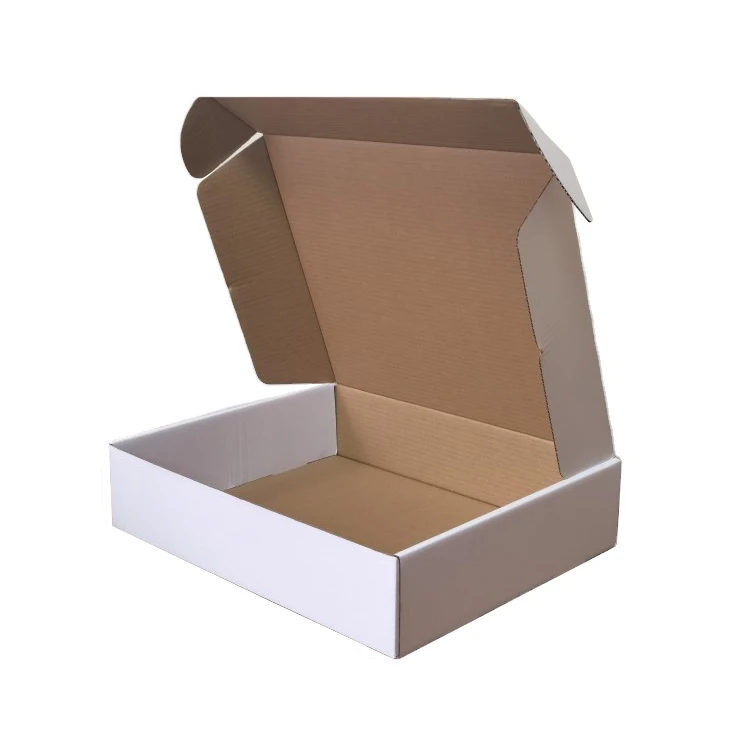 

Fashion design white corrugated paper mailer boxes eco-friendly shipping cardboard kraft paper packaging box