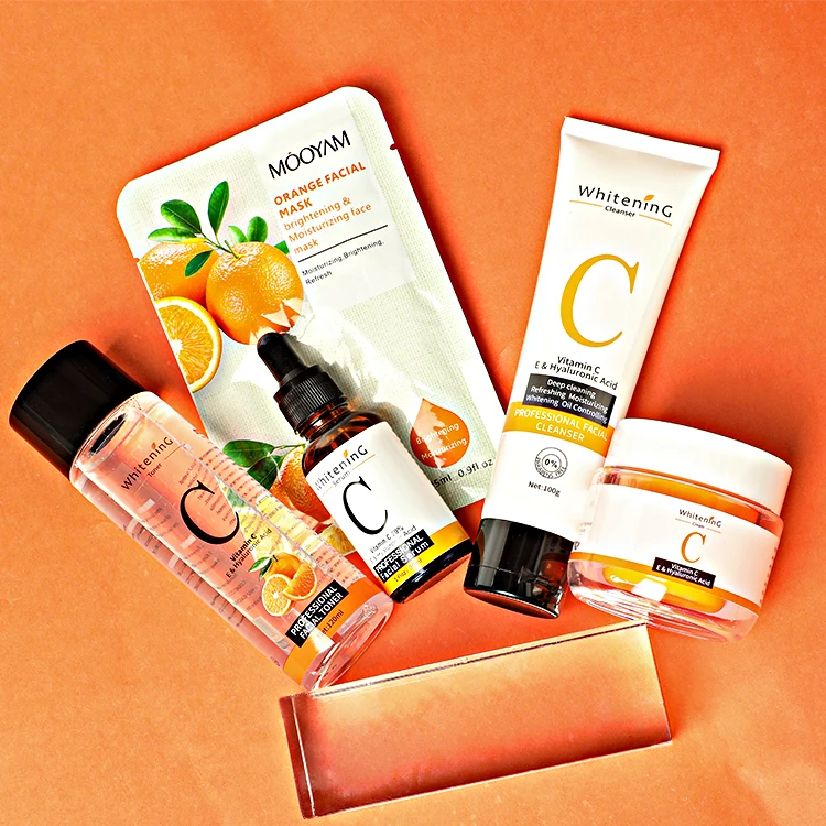 

OEM 2021 private label vitamin c whitening cream set skin care anti aging facial skin care set