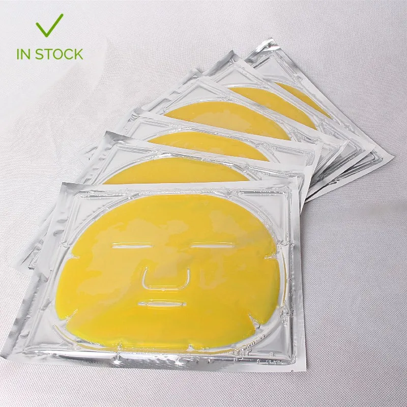 

custom label hot sale hyaluronic acid sheet crystal collagen face mask, White