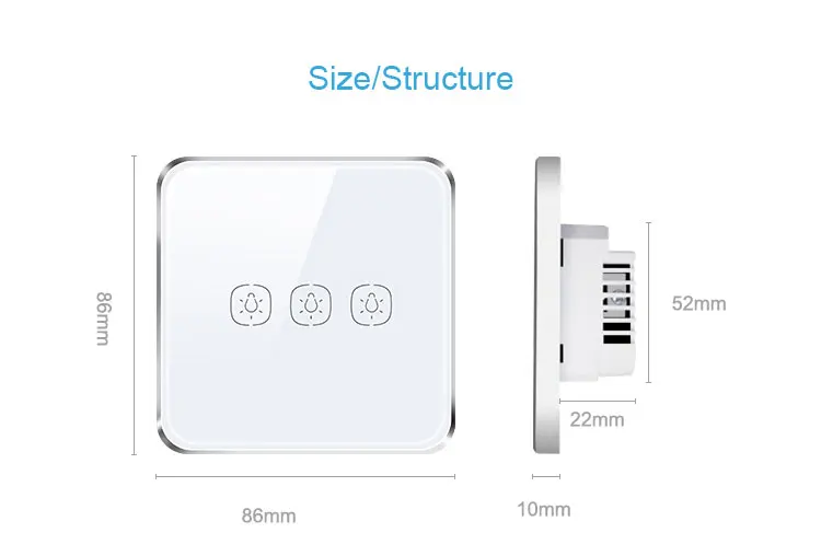110v-250v remote control ZigBee touch panel lighting switch - ANKUX.COM