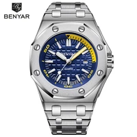 

Benyar Men Watch Top Luxury Brand Military Reloj Hombre Steel Quartz Watches Waterproof Sport Wrist watches Casual Montre Homme