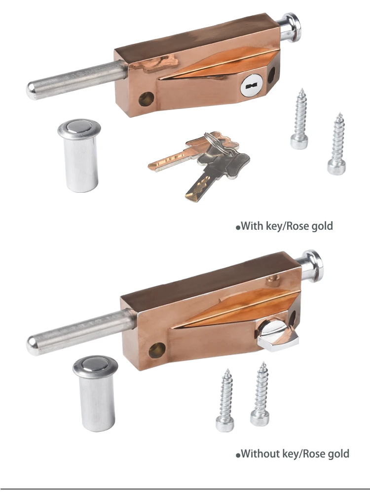 Zinc Alloy Glass Revolving Door Lock Folding Door Lock Hotel Commercial