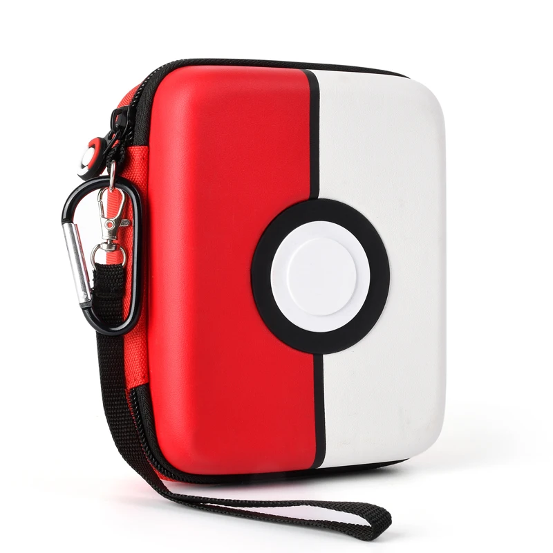 

Custom EVA Storage Carrying Holder Hard Case Pokemon Card Case Carrying For Pokemon Cards Storage Carry, Black,red