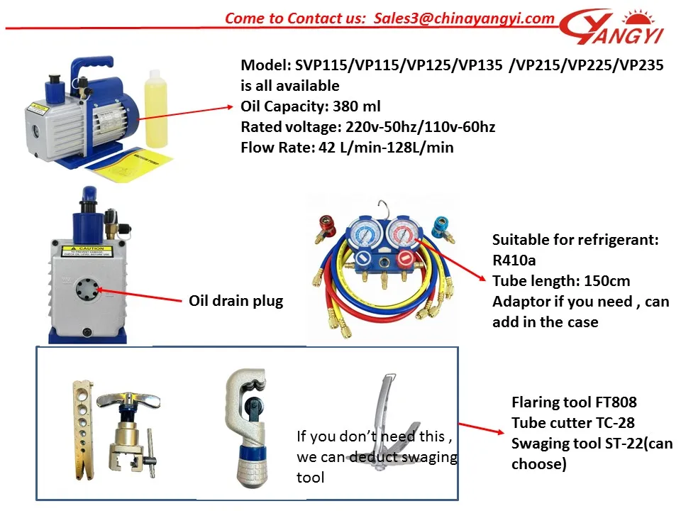 Vacuum Pump Tool Kit With Mini Vacuum Pump Manifold Gauge Kit Hvac Air