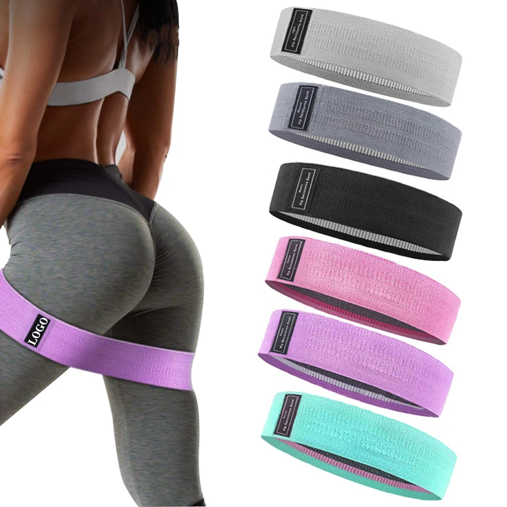 

Home Fitness Hip Anti Slip Exercise Booty Band Women Hip Strength Training Fabric Resistance Bands, Customized color