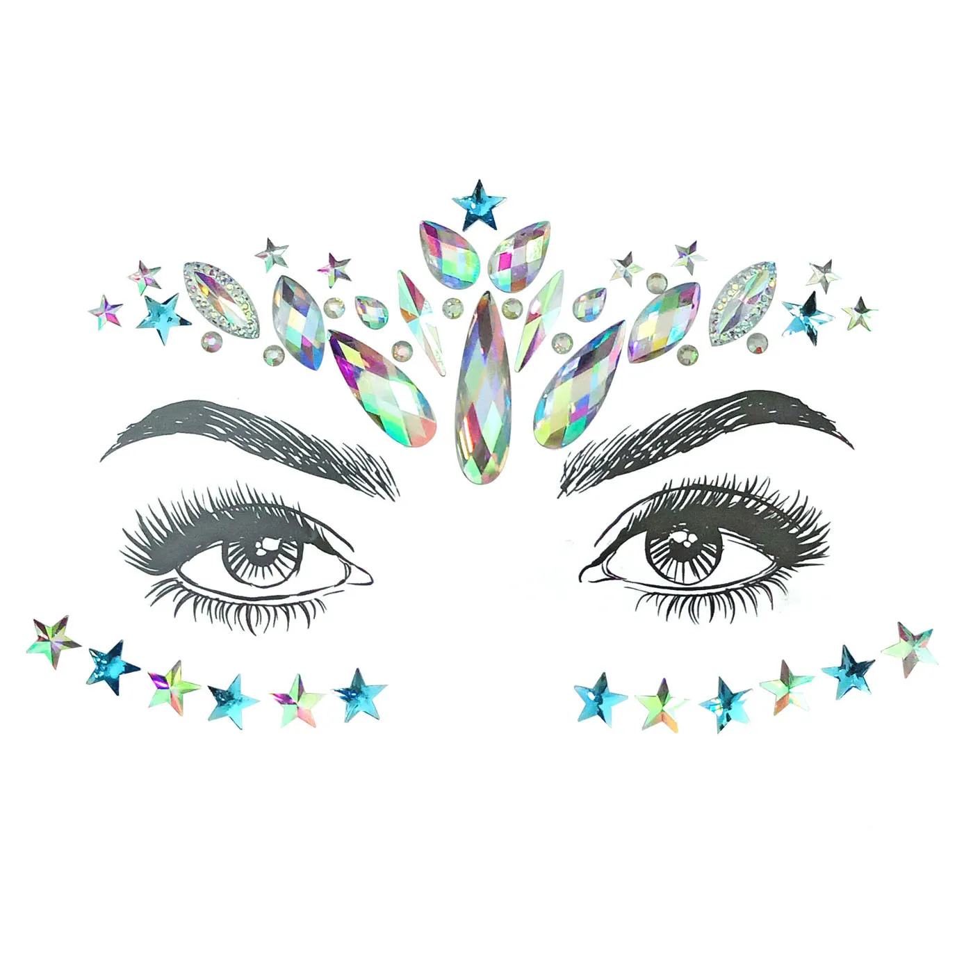 

Makeup Masquerade Face Decoration DIY Jewelry Face Tattoo Stickers Acrylic Face Crystal Sticker