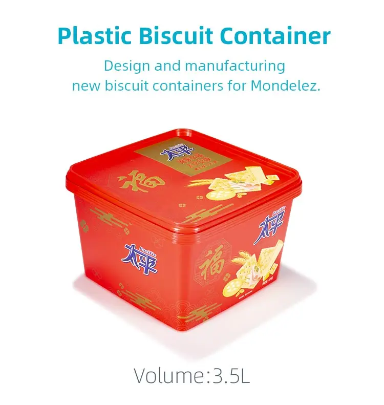 Wholesale Square 3l 3.1l 3.2l 3.5l Iml Custom Disposable Plastic Biscuit Packaging Container
