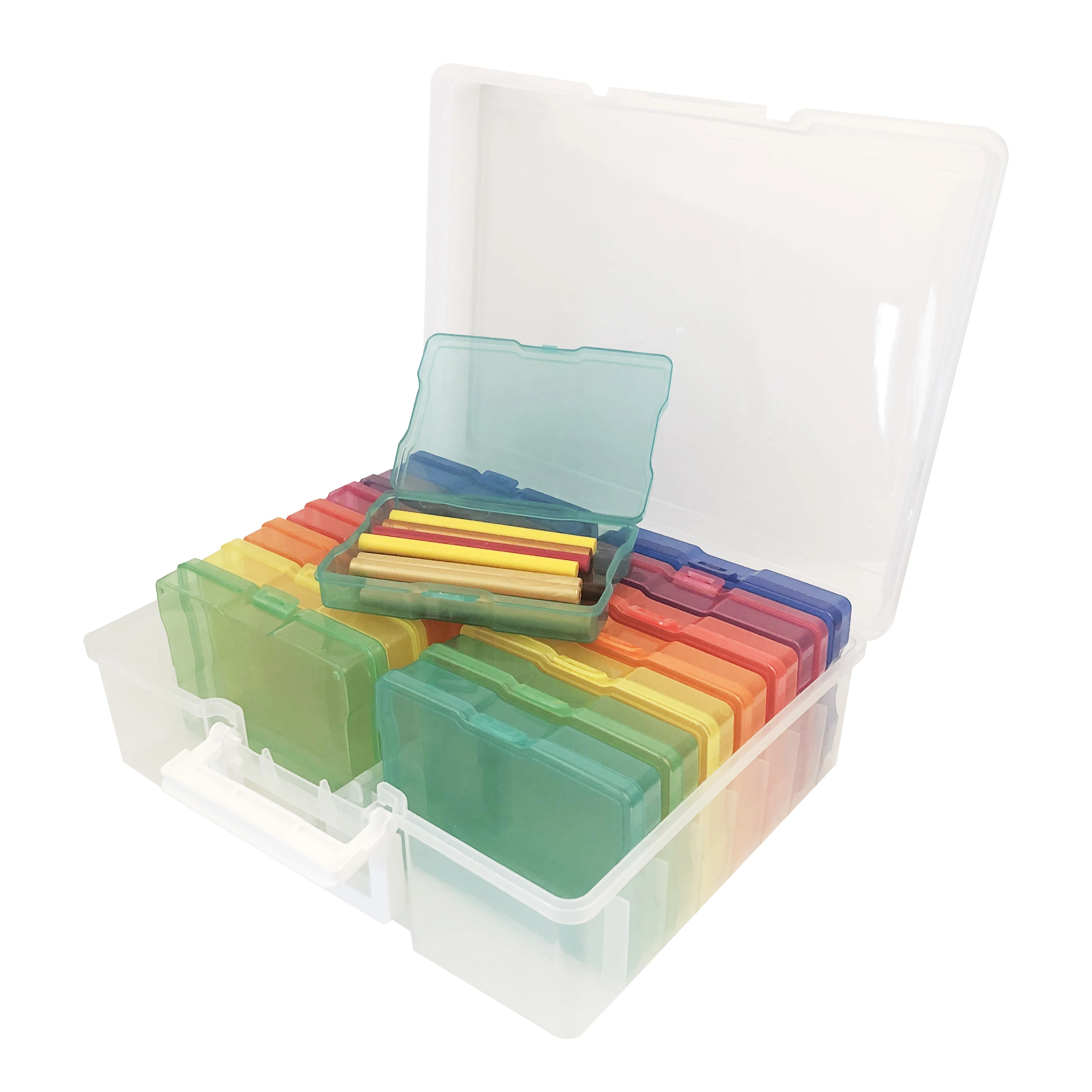 

29514 Colorful Extra Large 4" x 6" Photo and Embellishment Photo Storage box Teacher's tools storage box