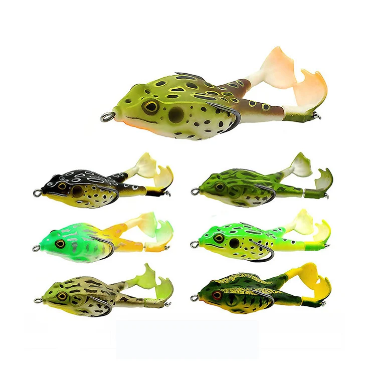 

9cm 13.7g soft Artificial Frogs Fishing Lures Bait Double Hook Top Water Floating for Bass Pike Snakehead Dogfish Musky