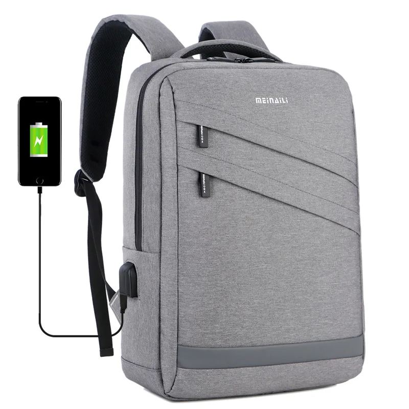 

OMASKA OEM Notebook 15.6 Inch USB Bags Men Business Travel Computer Laptop Backpack With USB Charging Port, Black/blue/gray or customize