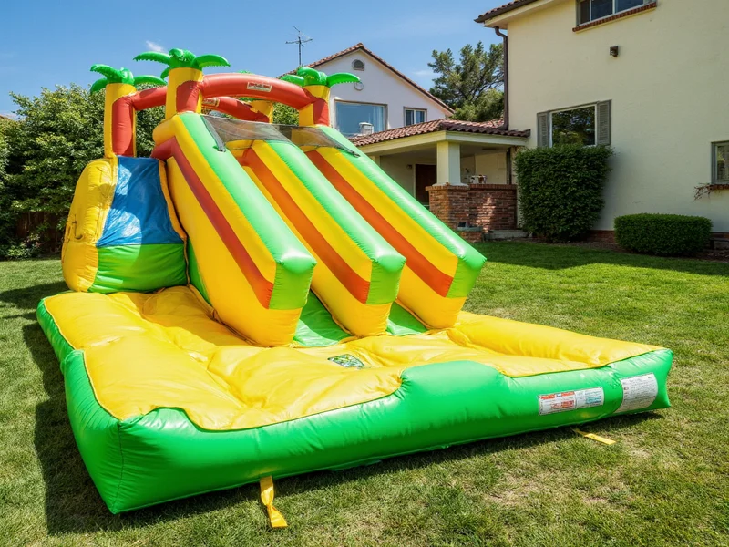 Safe DIY slip and slide with proper landing zone