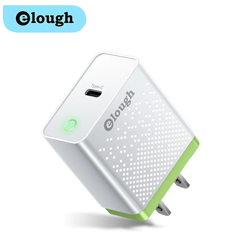 

Elough fast mobile charger type c adapter 20W high speed Blue White US UK EU pd quick speed QC 3.0 type c fast charger, Black / white / green / blue