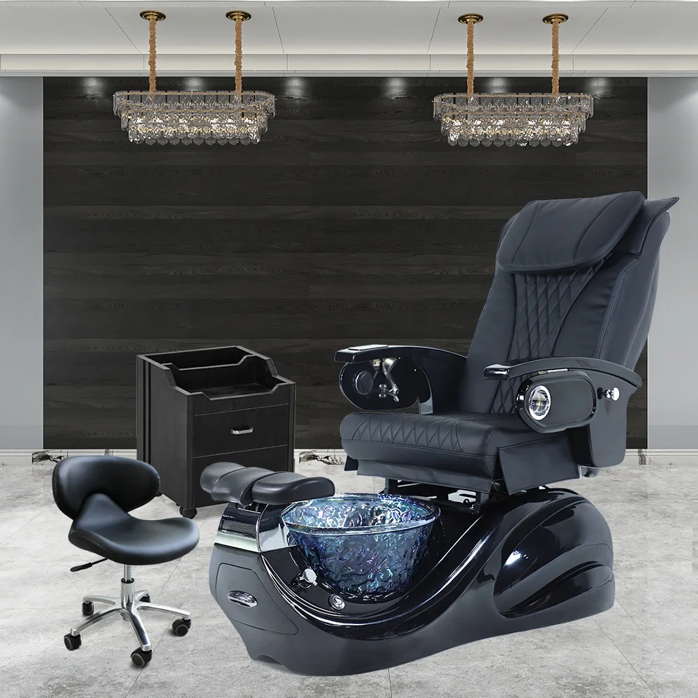 

One Stop Luxury Modern Beauty Nail Salon Furniture Electric Whirlpool Pipeless Foot Spa Massage Manicure Pedicure Chair, Customer request