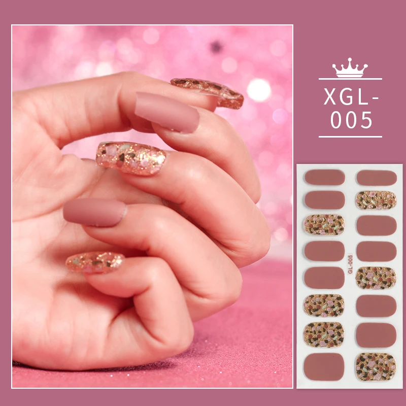 

Full Cover Fashion Nail Wraps Nail Art Decoration Stickers Nail strips, 24 colors