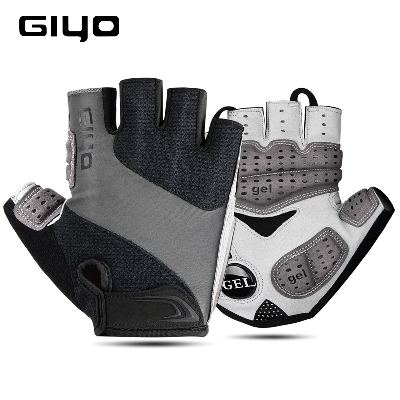 

GIYO Bicycle Gloves Half Finger Outdoor Sports Gloves For Men Women Gel Pad Breathable MTB Road Racing Riding Cycling Gloves DH, Blue, black, white, red