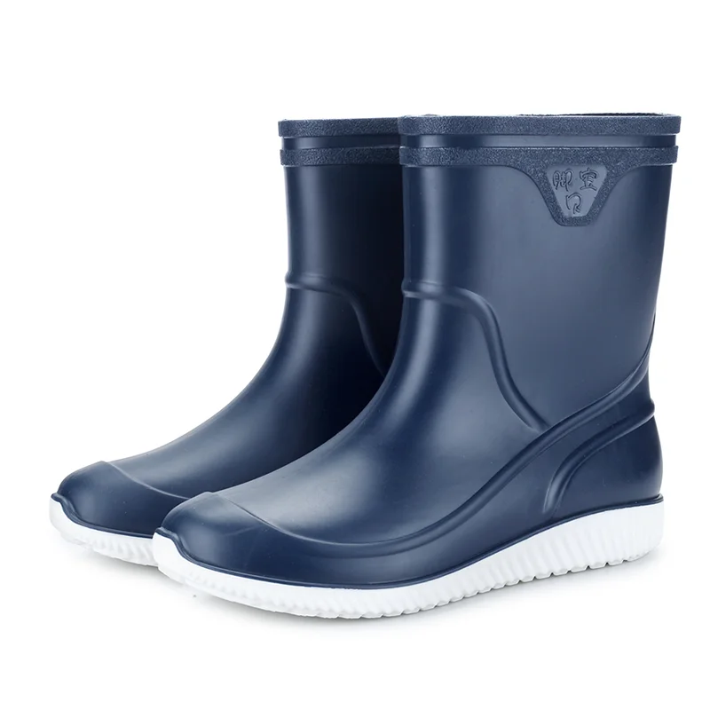 

Fashion Middle-tube Adult Rain Boots Non-slip Overshoes Kitchen Chef Car Fishing Wash Water Shoes Water Boots